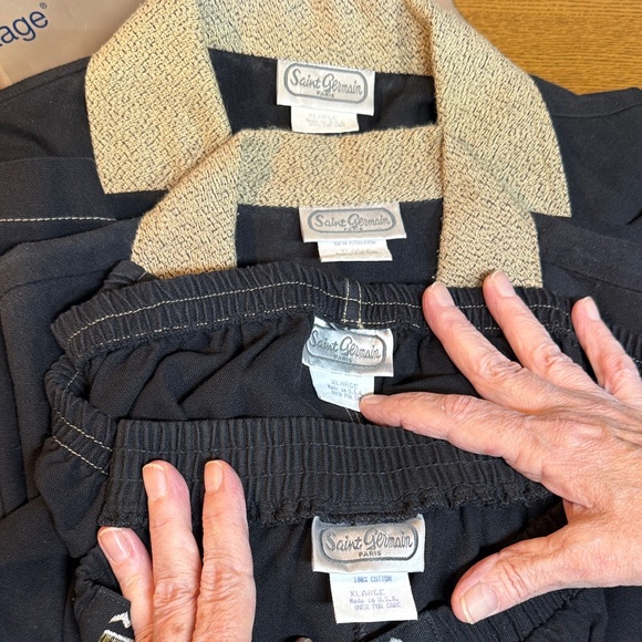 Saint Germain Black Tan Jacket Skirt Pants Vest Exotic Design Vintage Size XL - Picture 13 of 15
